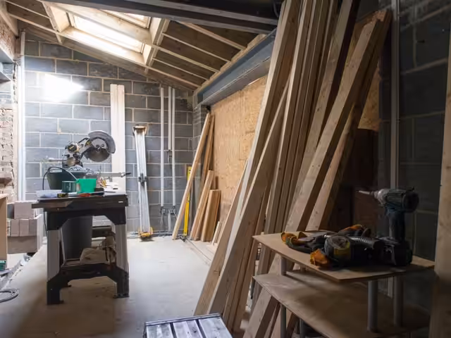 Builders carrying out a property conversion project in Essex.